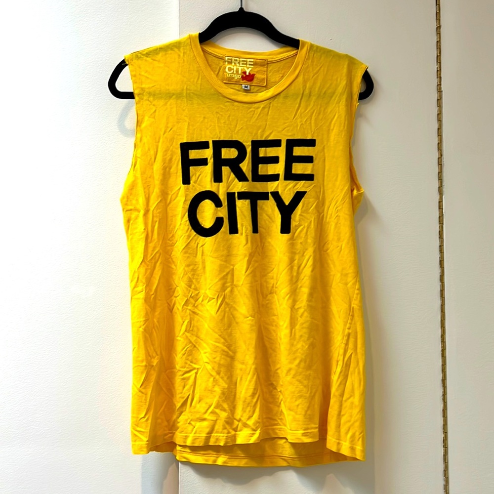 Free City Yellow Muscle Tank Size M